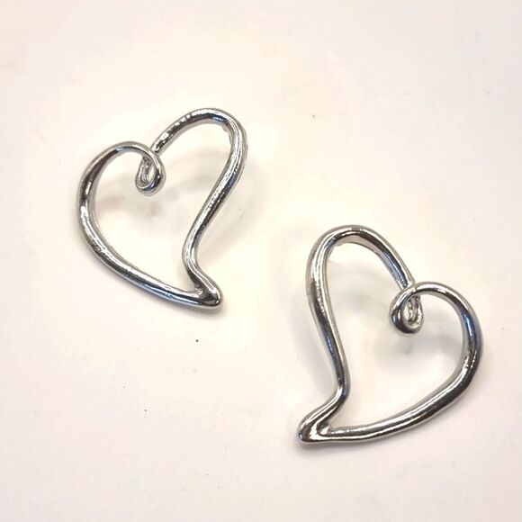New ZARA open heart silver earrings - Picture 7 of 11